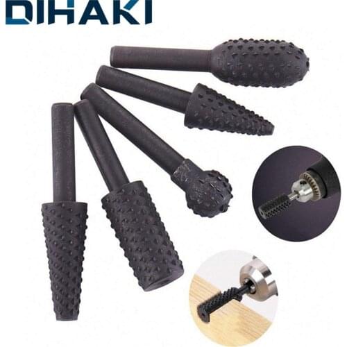 5 Pcs/Set Rotary Files Burr Drill Hss Rotating Thorn Head Polishing Accessories DIY Electric Grinding Head Woodworking Tools