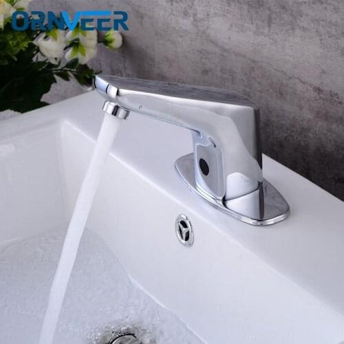 High Quality touchless Chrome Sensor Faucet mixer for bathroom Sink water saving Automatic infrared Inductive Tap