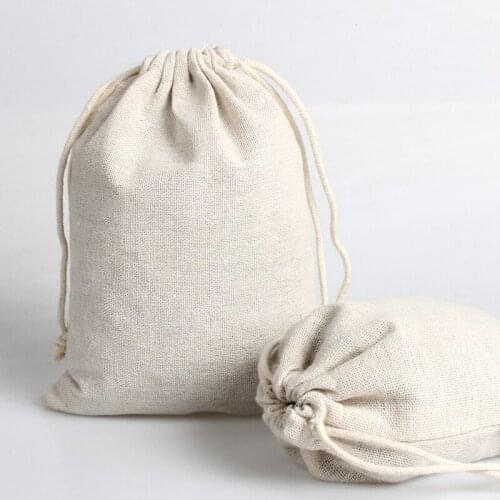 High quality cotton drawstring jewelry bag pouch cotton fabric gift storagae and packaging dust bag