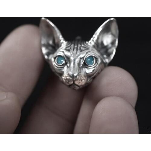 1 Pair Vintage Sphink Cats Stud Earrings Hypoallergenic Punk Cats Earrings Gothic Cool Earrings Unisex Fashion Jewelry for T21F