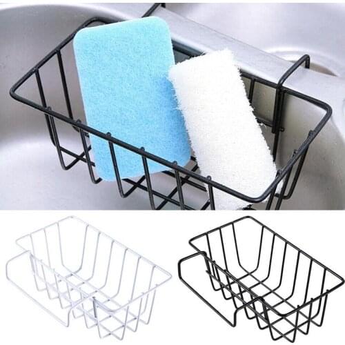 1pc Drain Rack Wrought Iron Kitchen Hanging Sink Caddy Basket Organizer Brush Storage Gadget For Sponge Holder