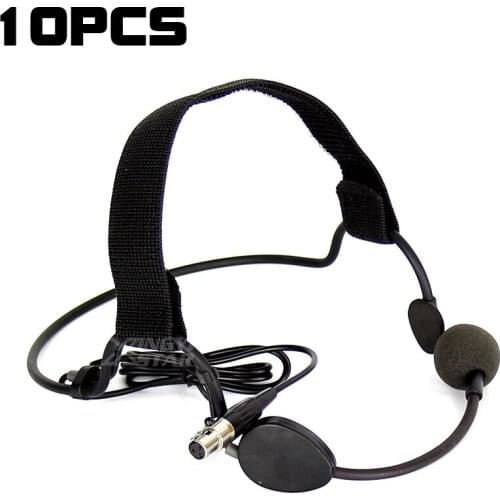 10Pcs Mini XLR 3 Pin TA3F Plug Condenser Headset Microphone Professional Mike For SAMSON Karaoke Wireless Mic System Transmitter