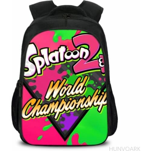 16 inch Splatoon Printing Satchel Laptop Rucksack Kids Boys Girls School Shoulder Bags Student Daily Travel Knapsack Mochila