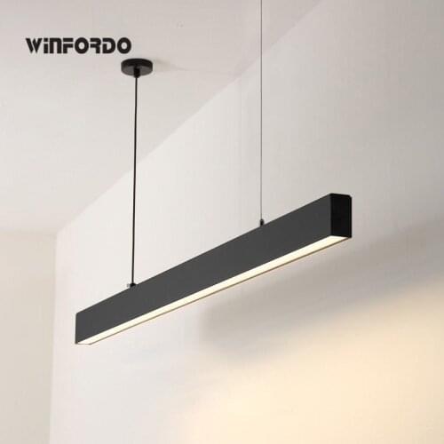 2021 Linear Bar LED Pendant Lamp Office Front Desk Suspension Lamp Dining Room Lights Winfordo Lighting