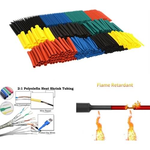 328pcs Set Polyolefin Shrinking Assorted Heat Shrink Tube Wire Cable Insulated Sleeving Tubing Set