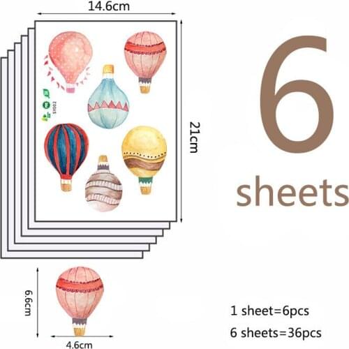36pcs Color Balloon Hot Air Watercolor Wall Sticker 2 Style Circle Wall Decals For Kids Room Nursery Decoration Home Decor gift