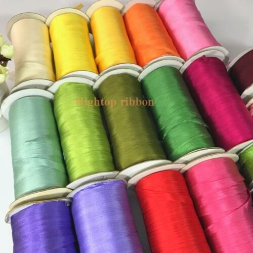 7mm 10mts to 50mts per card 100% pure natural silk satin taffeta ribbon solid color for embroidery designs,free shipping