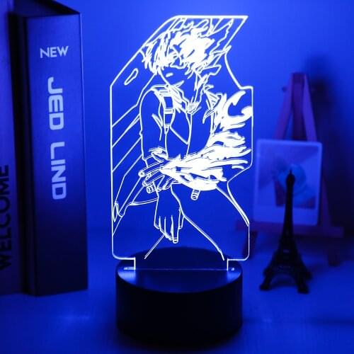 Acrylic 3d Lamp Anime My Hero Academia Shoto Todoroki for Bedroom Decor Nightlight Kids Fans Birthday Gift Manga Led Night Light