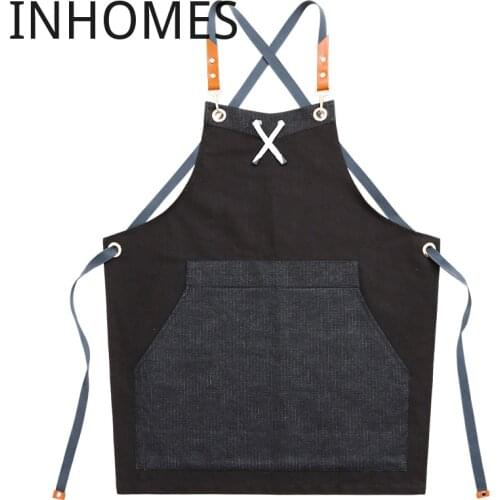 Barista Milk Tea Coffee Shop Restaurant Work Apron Clothes Barber Painting Smock Print Custom Logo delantal cocina hombre mujer