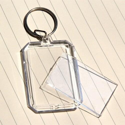 FREE SHIPPING BY DHL 600pcs/lot New Octagon Rectangle Blank Acrylic Keychains Clear Plastic Photo Keyrings for Gifts
