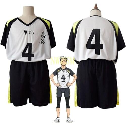 Haikyuu!! Fukurodani Bokuto Koutarou Uniform T-shirt and Shorts Cosplay Costume Haikiyu Volley Ball Team Jersey Sportswear