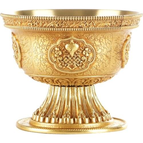 Huibao Pure Copper Buddha Front Water Supply Bowl Household Tantra High Foot Purification Holy Cup Trumpet 1