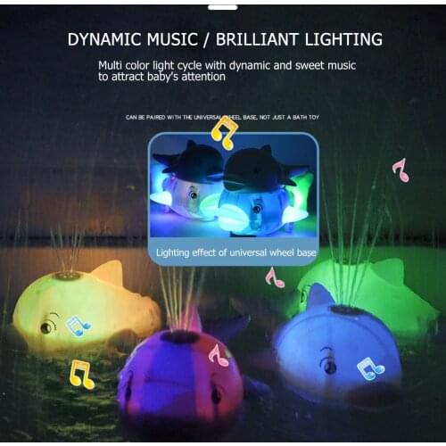 Baby Shower Toys Amphibious Induction Water Spray Ball Bath Electric Light Baby Sprinkler Whale Playing In Water Bathroom Toys