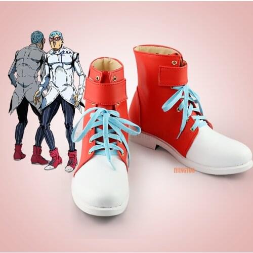 JJoJos BBizarree Adventure Golden Wind Ghiaccio Characters Anime Costume Prop Cosplay Shoes Boots