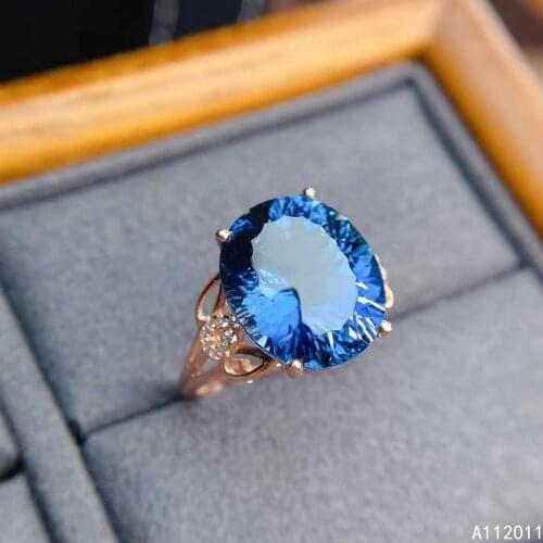 KJJEAXCMY fine jewelry 925 sterling silver inlaid natural blue topaz fashion women new ring Support test hot selling