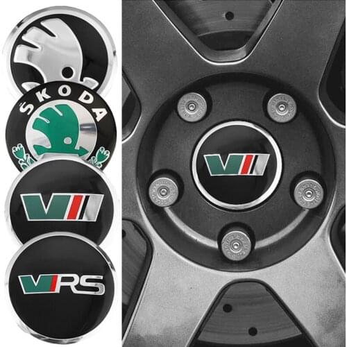 Car Wheel Rims Hub Center Cover Decals Sticker Accessories For Skoda Octavia Rapid Kodiaq Karoq Fabia Kamiq Superb Derivative