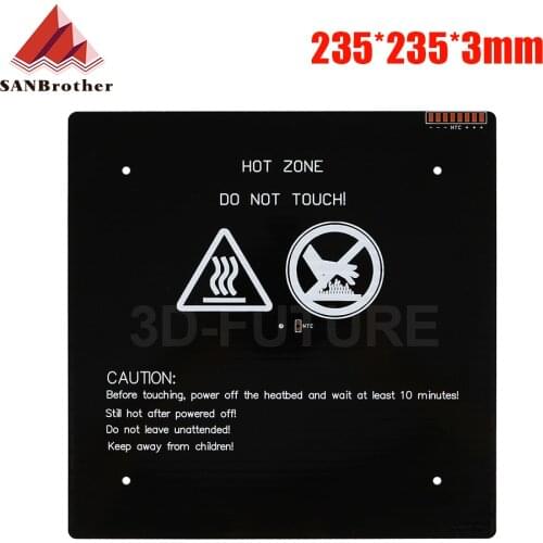 235*235*3.0mm 3D Printer Parts 1PCS black MK3 hotbed latest Aluminum heated bed for Hot-bed Support 24V 240W 235*235*3.0mm