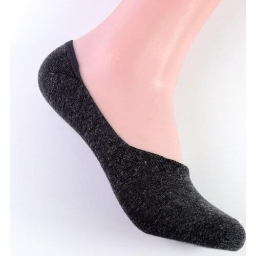 Summer mens thin invisible sweat-absorbent silicone non-slip cotton socks