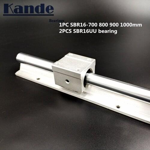 Linear rail 16mm SBR16 - 700 800 900 1000 mm 1 pc linear guide SBR16 + 2 pcs SBR16UU blocks for CNC