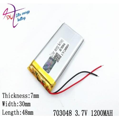 3.7V 1200mAh 703048 703050 Lithium Polymer li ion Rechargeable Battery cells For Mp3 MP4 MP5 GPS mobile bluetooth