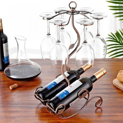 Multi-Functional Art Wine Rack Wine Basket Iron Cup Rack Wine Rack One Bar Tool Wine Decorations Storage Tools