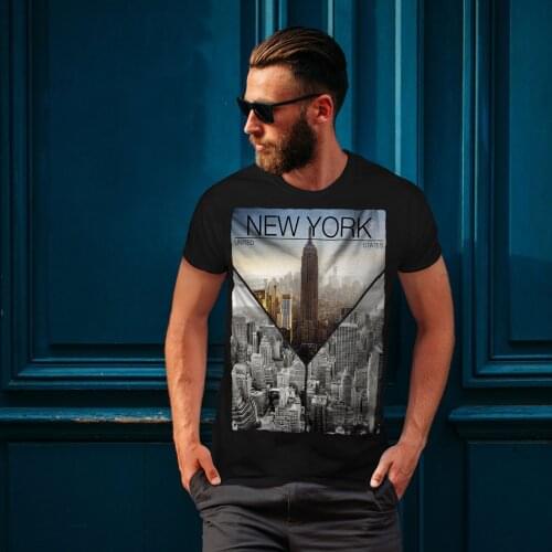 New York City Fashion Mens T-Shirt. United Graphic Design Printed Summer Cotton Short Sleeve O-Neck Unisex T Shirt New S-3XL
