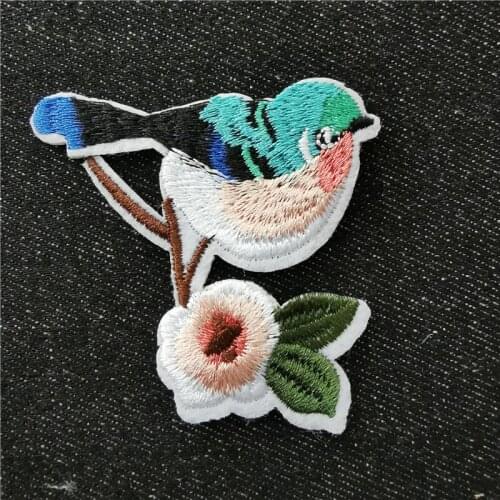 Cartoon Stickers Cute Bird Embroidered Patches For Clothing Flower Shark Unicorn Exquisite Badges Sewing on Kid Shirt