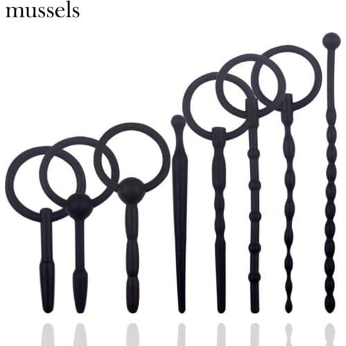 Male Silicone Urethra Catheter Urethral Stimulation Penis Plug Sounding Tube Urethral Stretcher Urethral Dilator Adult Sex Toy