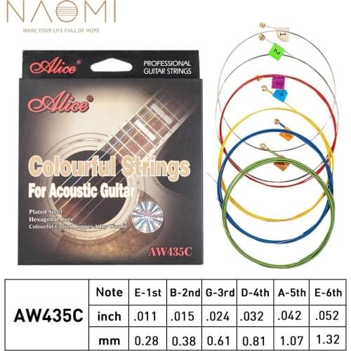 Naomi NEW Alice Colorful Acoustic Guitar Strings AW435C Coated Steel strings Guitar accessories