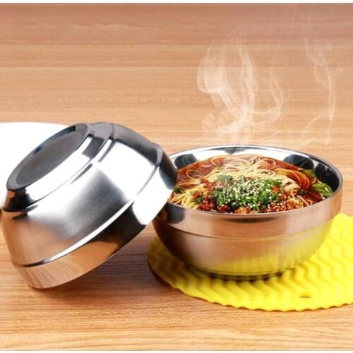 Rice Bowls Double Layer Stainless Steel Bowls Child Anti-Hot Insulatation