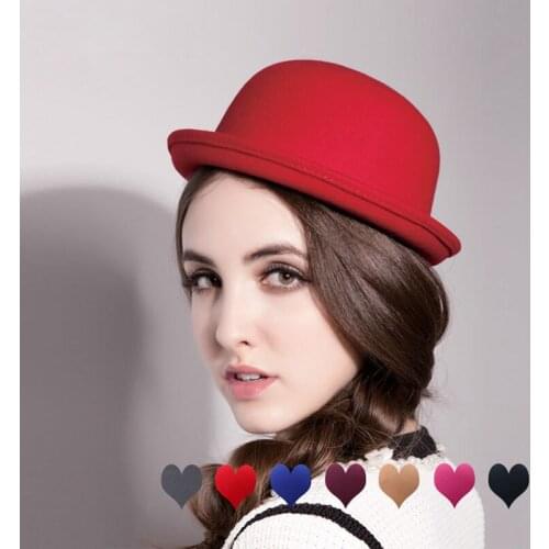 2020 Autumn Winter Vintage Parent-child Imitation Wool Felt Top Hat Ladies Childrens Kids British Fedoras Hat for Women Girl