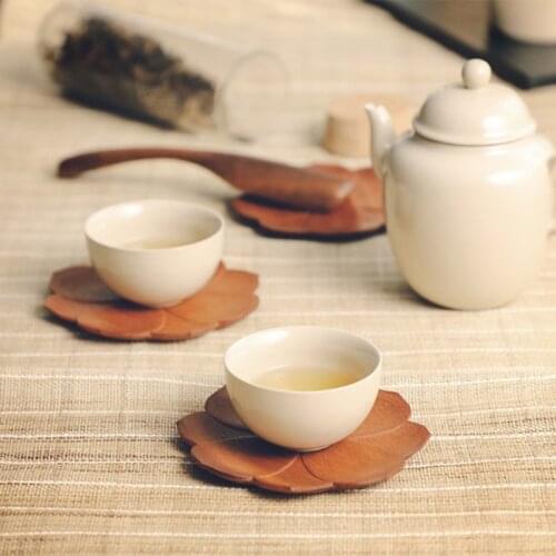 Solid Wood Material Coasters Placemats Heat Resistant Drink Mats Table Natural Tea Coffee Cup Pad Photography Props Mats
