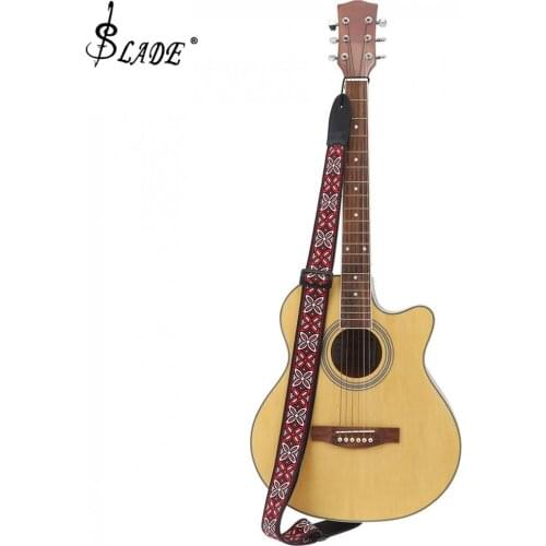 Adjustable Printing Flower Guitar Strap with National Style for Acoustic Electric Bass/Guitar