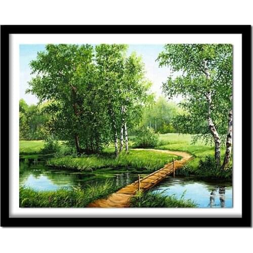 RUBOS landscape nature trees 5d diy diamond painting cross stitch full beads diamond embroidery pattern new pictures sale