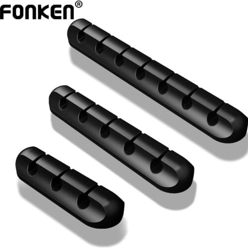 Silicone Cable Organizer For Cable Management 7 Clips Wire Winder USB Cables Protector Flexible Earphone Mouse Keyboard Holder