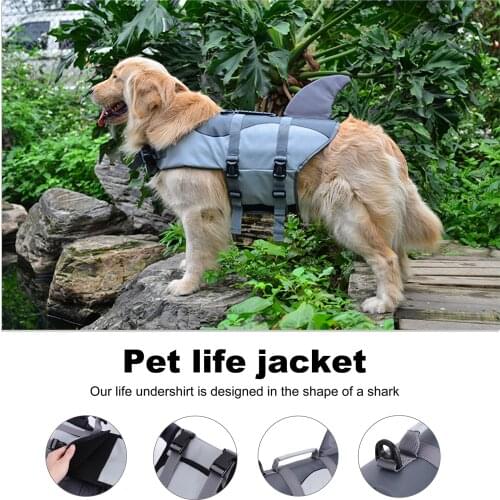 Pet Life Jacket Shark Adjustable Dog Safety Life Jacket for Dogs Swimming Safety Vest Clothes for Small Medium Large Dogs