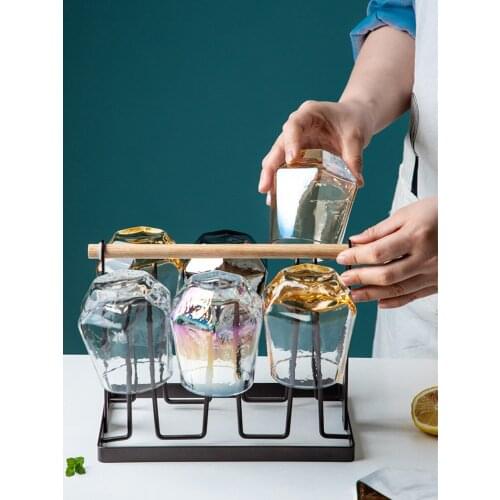 Glass Ins Style Household Minimalist Living Room Drinking Cup Creative Trending Beer Steins Tea Cup Golden Edge Cup Set