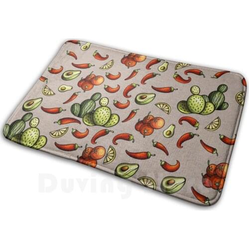 Taco Stuffs Mat Rug Carpet Anti-Slip Floor Mats Bedroom Taco Tacos Fajitas Mexico Mexican Tomatoes Gardening Peppers Hot