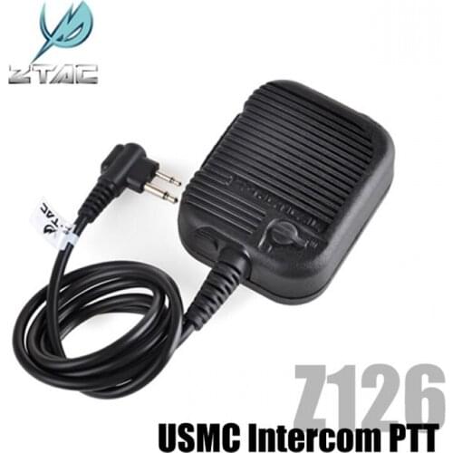 Z Tactical Headset USMC Intercom PTT Softair Military Radio PTT Adapter Ztac Airsoft Headphone Accessories Kenwood Z126