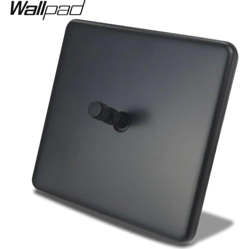 Wallpad 1 Gang 2 Way Toggle Switch Black Panel Electric Wall Light Switch EU Standard with Claws Fit Round Box