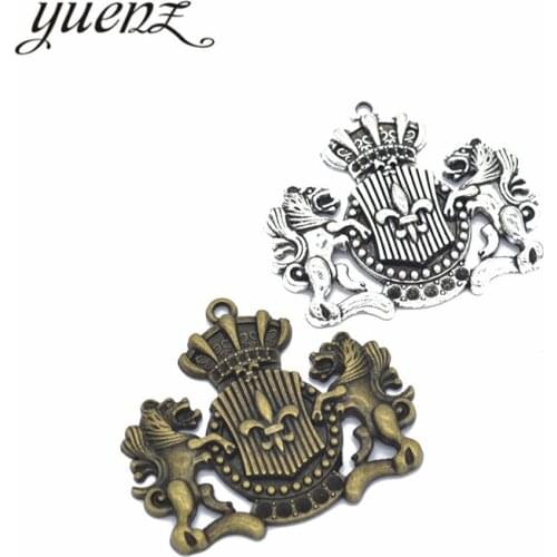 YuenZ 2pcs Zinc Alloy Antique Silver color lion Crown Charms Pendants Jewelry Findings For DIY Choker Necklace Bracelet N212