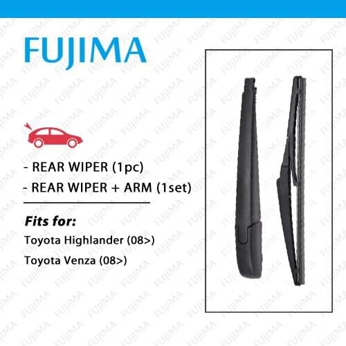 FUJIMA Rear Wiper Blade and Arm for Toyota Highlander / Toyota Venza (2008-Onwards) Back Window Windscreen Rear Wiper Arm