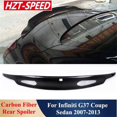 Real Carbon Fiber Rear Spoiler Back Trunk Wing Tail For Infiniti G37 Coupe Sedan 2007-2013 Modification Car Decoration