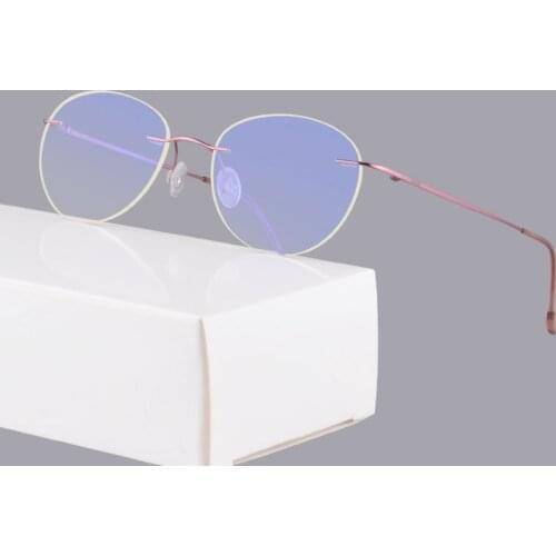 SHINU Women’s glasses Pure titanium rimless glasses frame with minus diopter blue light progressive glasses prescription eyewear