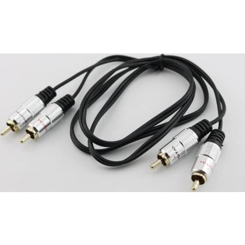 1pc Premium Twin 2 RCA Phono Male Plug To 2x RCA Phono Male Plug Audio OFC Adapter Cable For Ipod MP3 1m 3ft