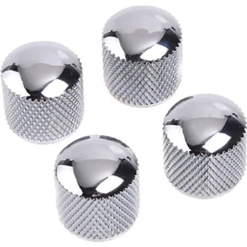 2 Pair Durable Metal Dome Tone Volume Guitar Control Knobs Replacement For Electric Guitar Bass Parts Chrome Repair Tool parts