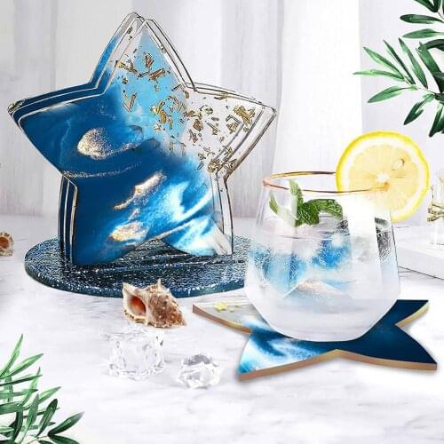 4 / 5 Pointed Star Coaster Bracket Silicone Mold DIY Crystal Epoxy Resin Coaster Molds Home Storage Rack Mold Storage Base Mould