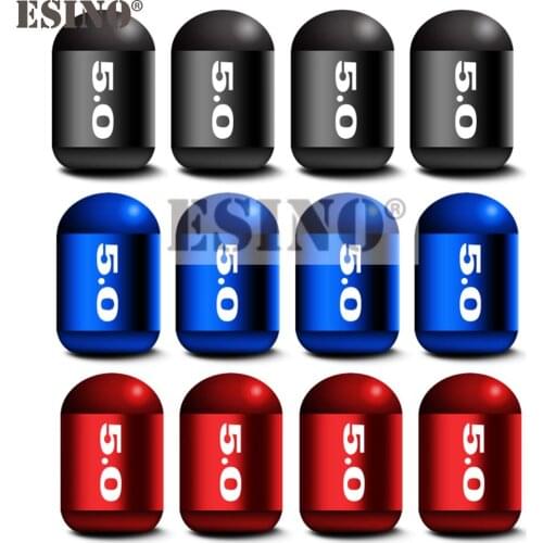 4 x Car Styling Aluminum Alloy Wheel Tire Valve Caps Wheel Tires Valves Tyre Stem Air Caps Airtight Covers for Mustang 5.0
