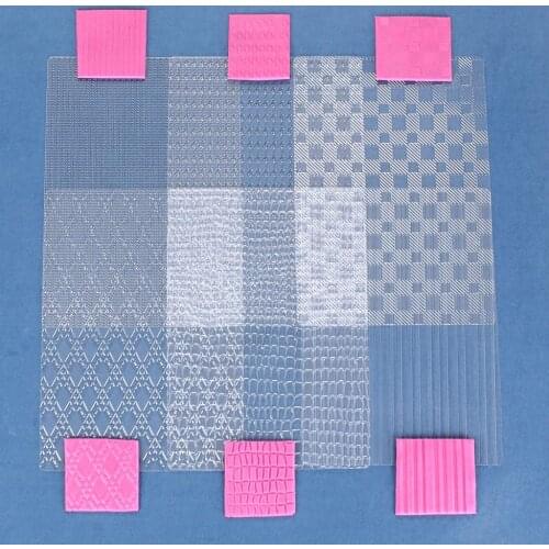 Facemile 6PCS Different Stencils Template Texture Mat Buttercream Fondant Molds For Cake Cupcake Cookies Decorating Tools 55017