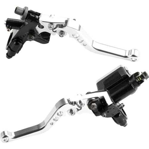 7/8 inch 22mm Universal Adjustable Handlebar Hydraulic Brake Master Cylinder Lever for ATV Quad Dirt Bike Kids Motorcycle, White